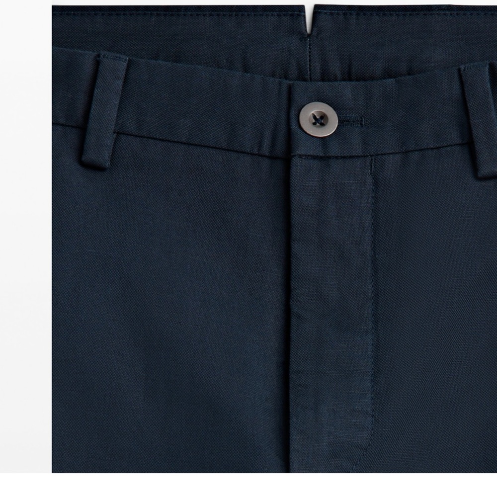 = Massimo Dutti RELAXED FIT CANVAS CHINO TROUSERS Size 36 - Picture 3 of 8